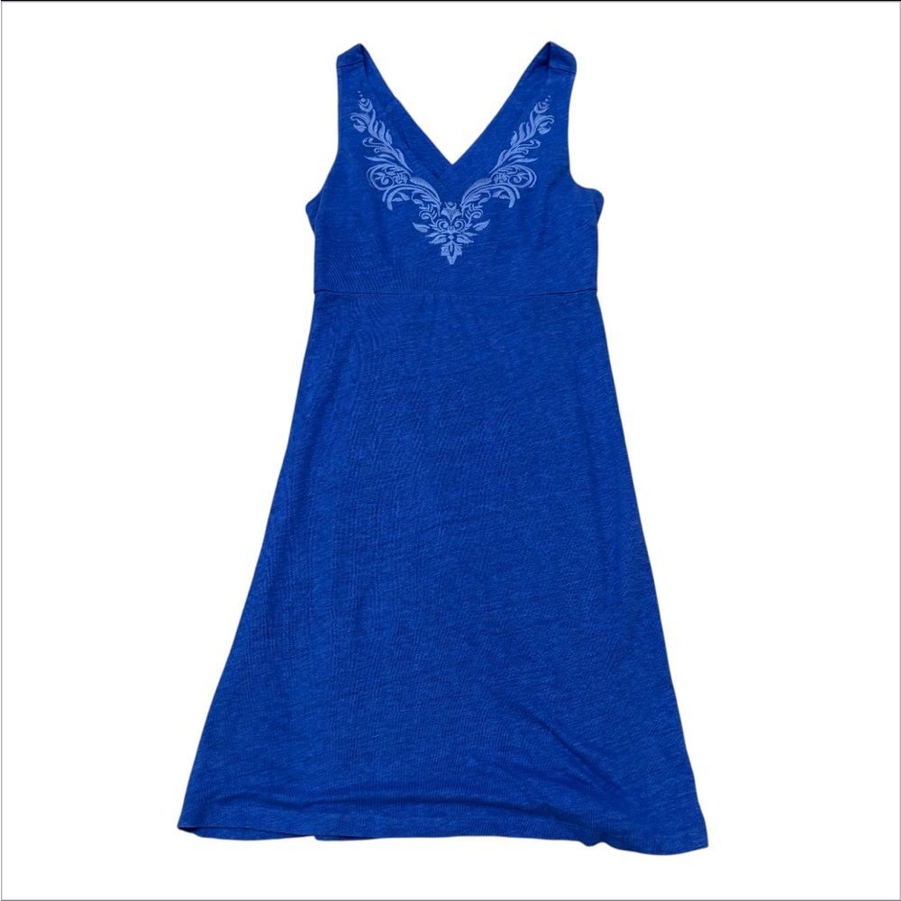 Tommy Bahama Blue Embroidered Linen Dress Size S